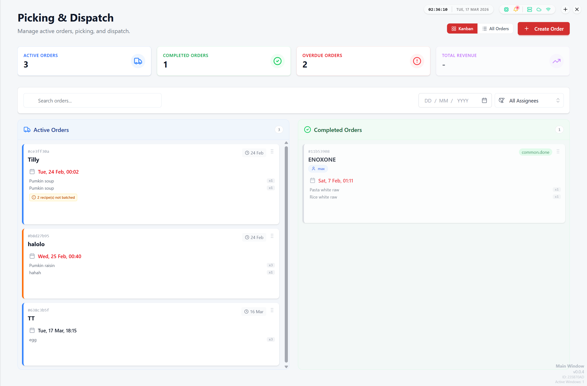 Picking and dispatch